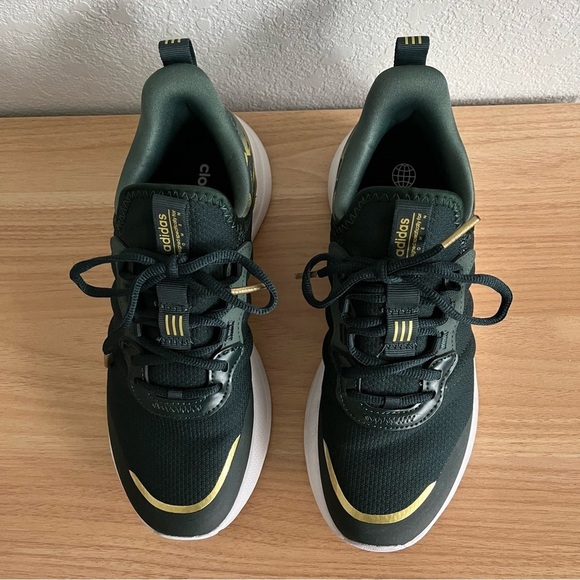 ADIDAS Women's sz 7 Sneakers Cloudfoam Comfot Puremotion Super Shadow Green - Picture 2 of 12